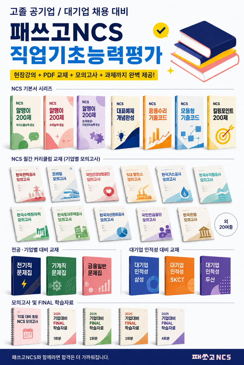 패쓰고NCS 고졸 공기업 대기업 채용 대비 교재 및 모의고사 자료